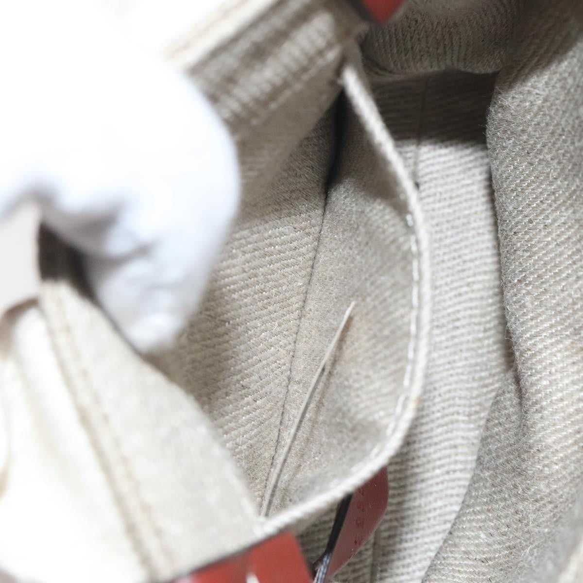 Chloe Woody Tote Canvas with Leather, BEIGE, CANVAS, Tote bag