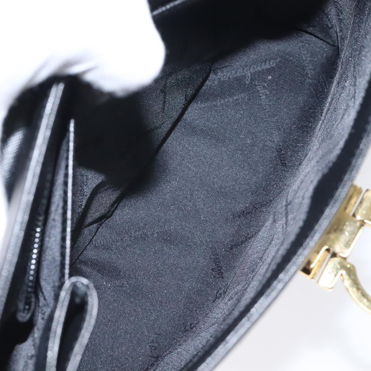 Salvatore Ferragamo Gancini Convertible Top Handle Bag Leather, BLACK, LEATHER, Handbag