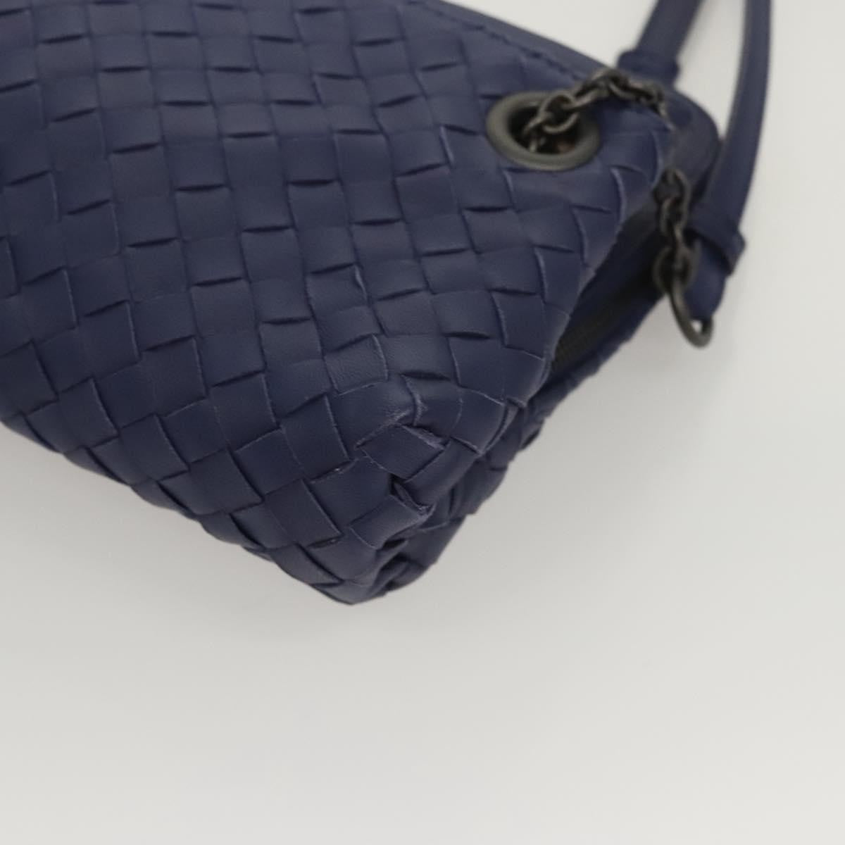 Bottega Veneta Intrecciato Leather, NAVY, LEATHER, Handbag