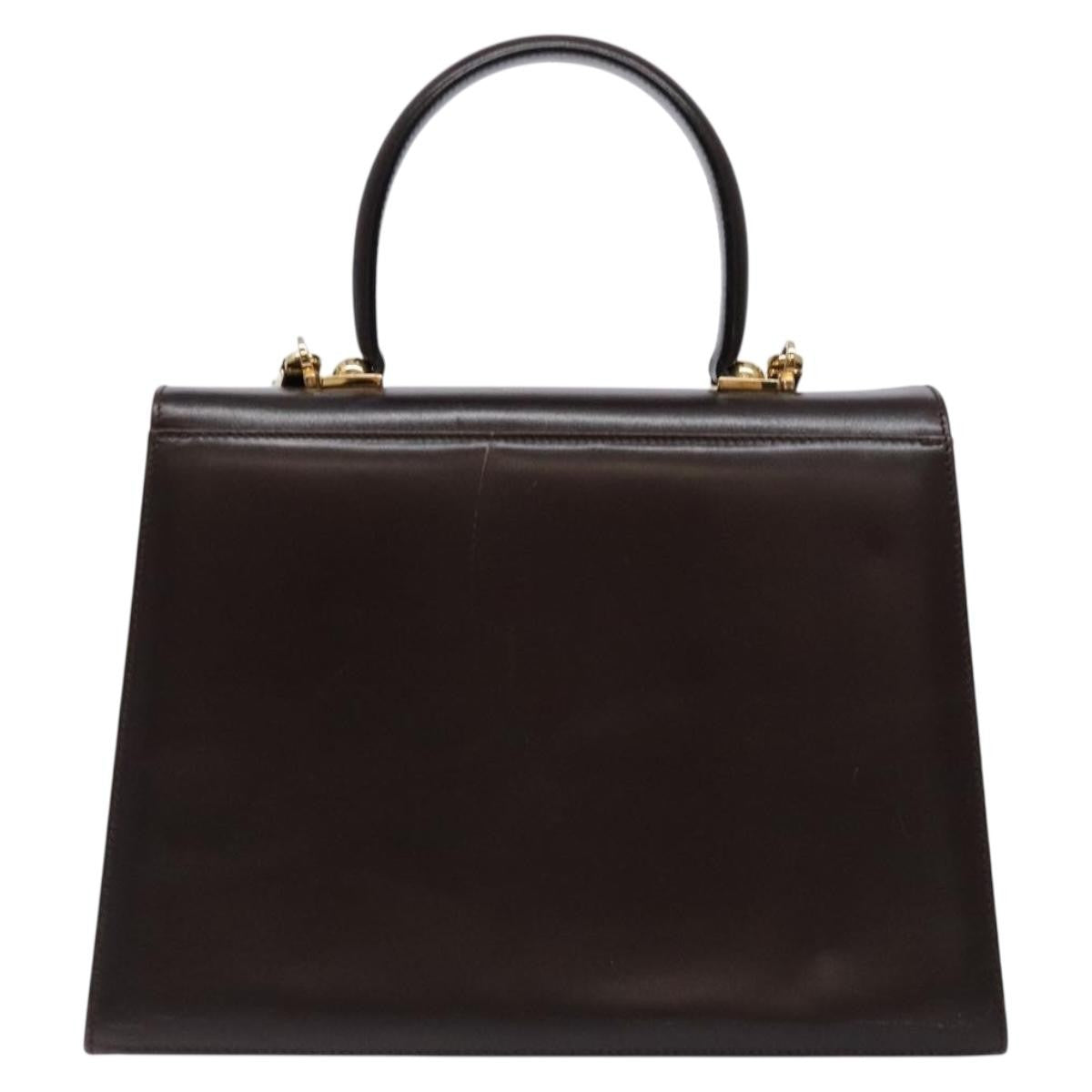 Salvatore Ferragamo Gancini Convertible Top Handle Bag Leather, BROWN, LEATHER, Handbag