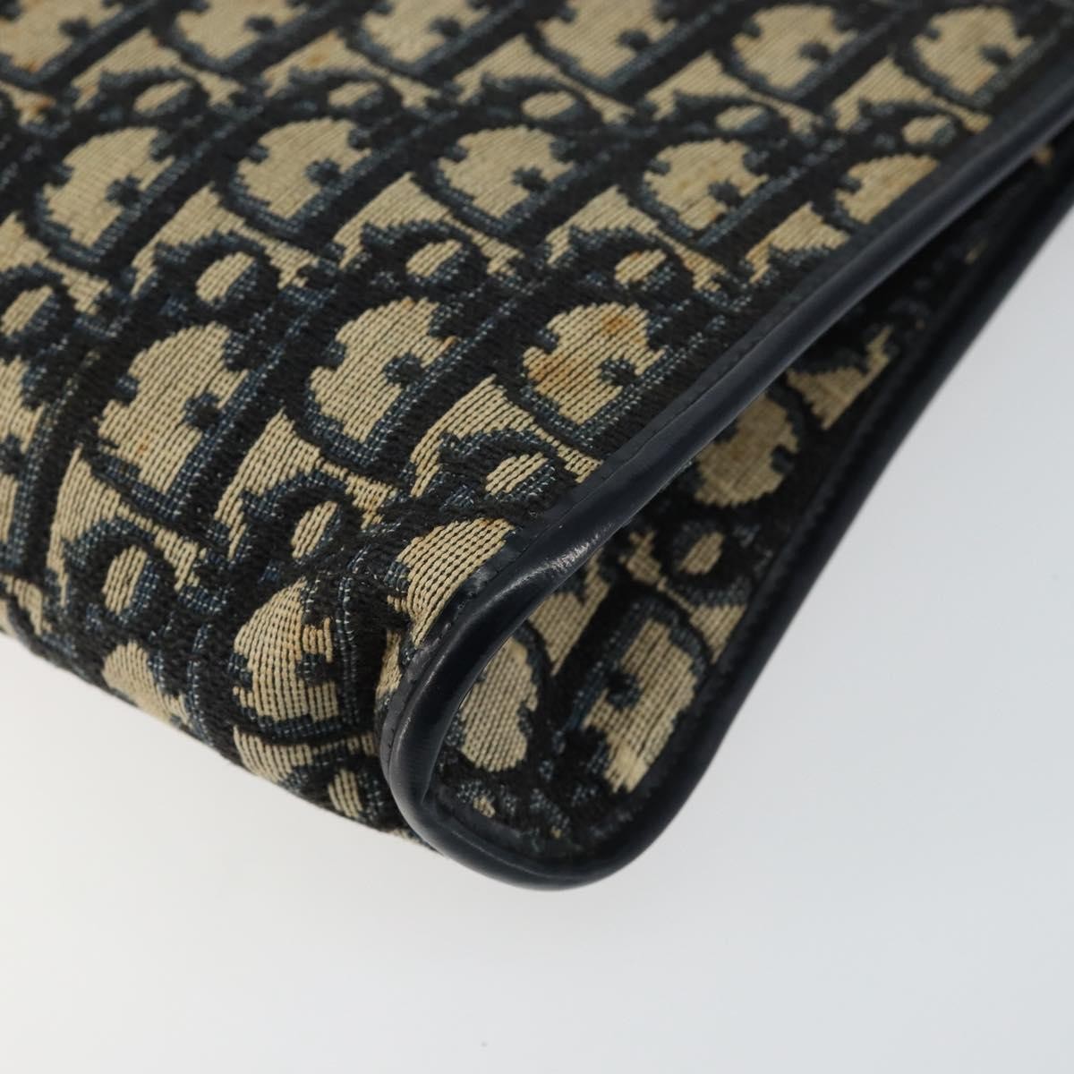 Christian Dior Vintage Trotter Shoulder Bag Canvas, NAVY, CANVAS, Shoulder bag