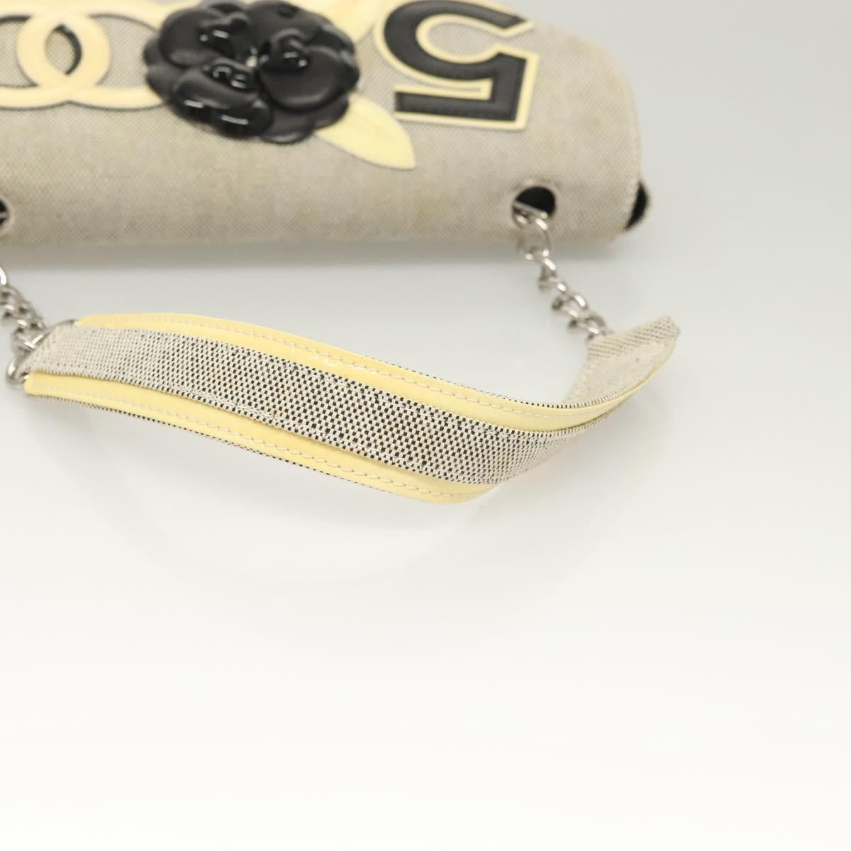 Chanel Camellia No.5 Flap Bag Canvas, GRAY, CANVAS, Handbag