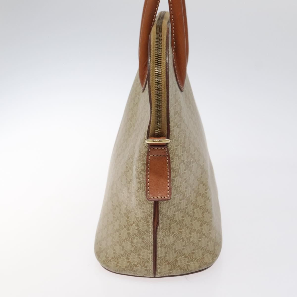 Celine Vintage Macadam Handbag Canvas and Leather, Beige, Canvas, Handbag