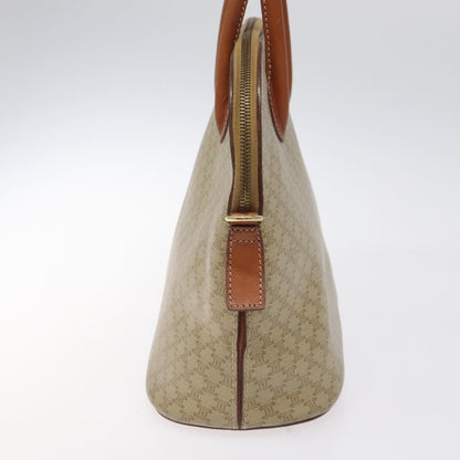 Celine Vintage Macadam Handbag Canvas and Leather, Beige, Canvas, Handbag
