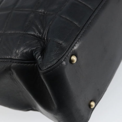 Chanel Chocolate Bar CC Tote Quilted Leather, BLACK, LEATHER, Tote bag