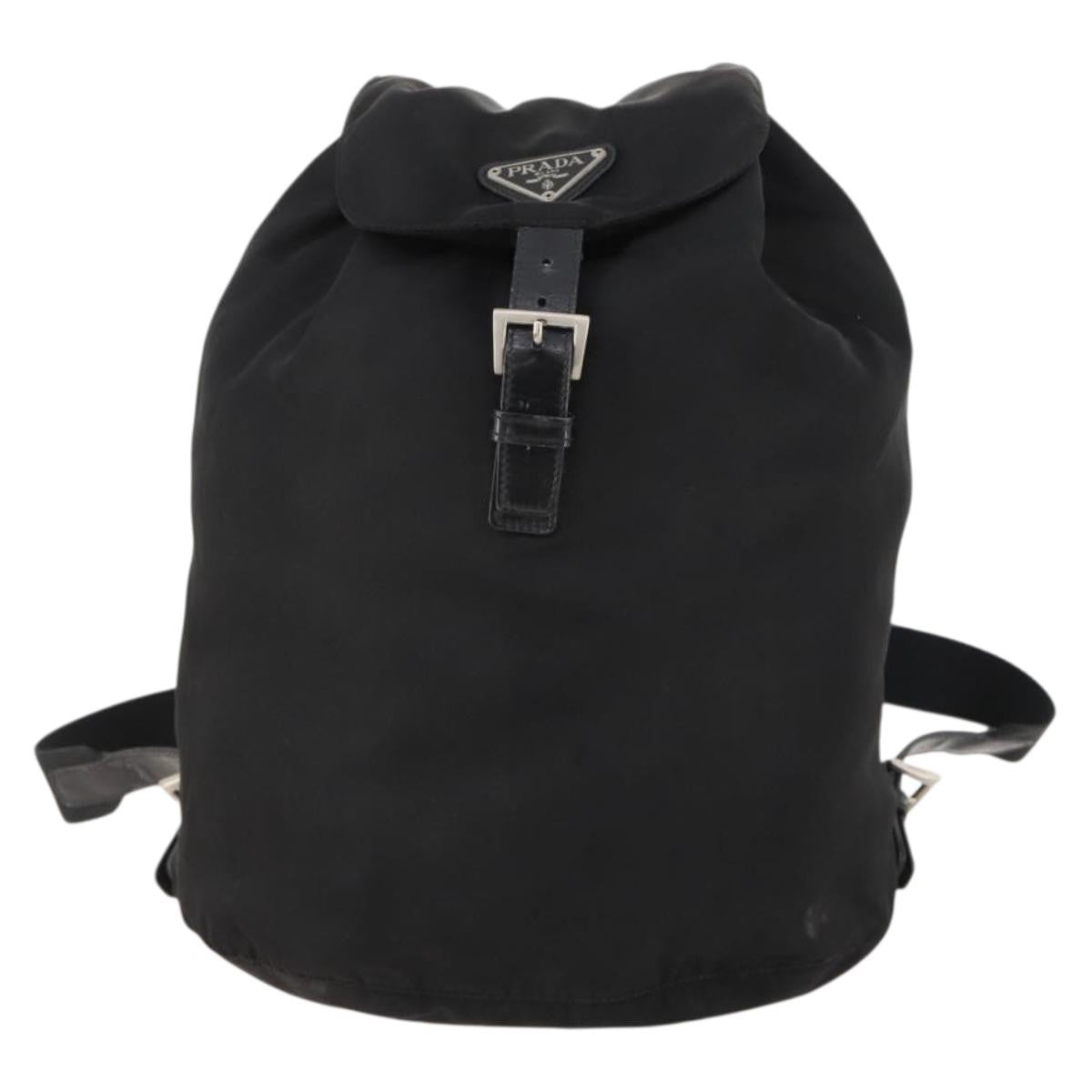 Prada Logo Backpack Tessuto, BLACK, NYLON, Backpack