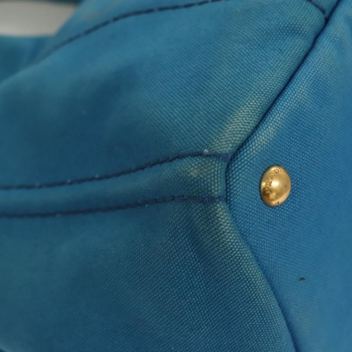 Prada Canapa Convertible Tote Canvas, BLUE, CANVAS, Tote bag