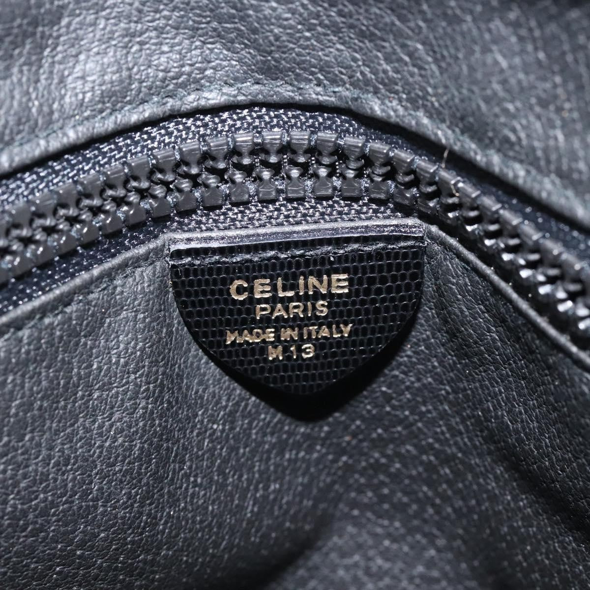Celine Circle Logo Handbag Leather, BLACK, LEATHER, Handbag