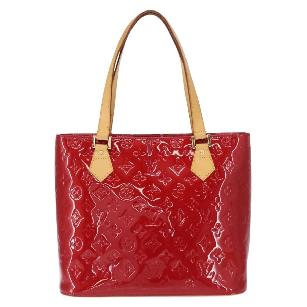 Louis Vuitton Houston Handbag Monogram Vernis, RED, PATENT_LEATHER, Handbag