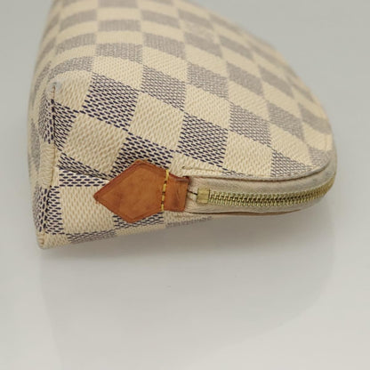 Louis Vuitton Cosmetic Pouch Damier, WHITE, CANVAS, Toiletry Case