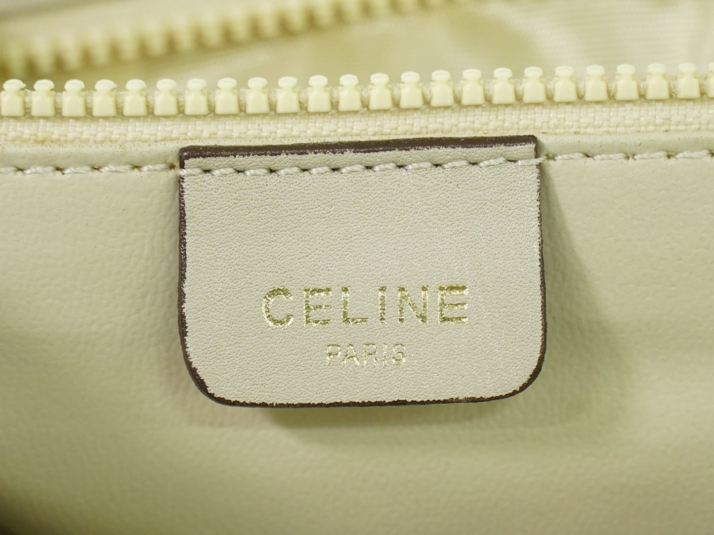 Celine Vintage Flap Shoulder Bag Quilted Leather, BEIGE, LEATHER, Shoulder bag