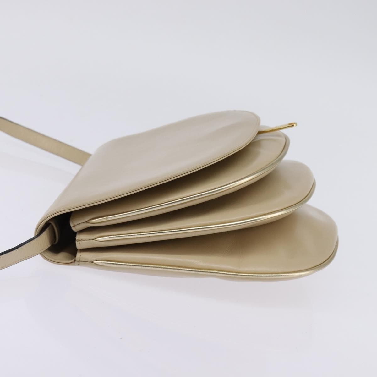 Salvatore Ferragamo Vintage Shoulder Bag Leather, BEIGE, LEATHER, Shoulder bag