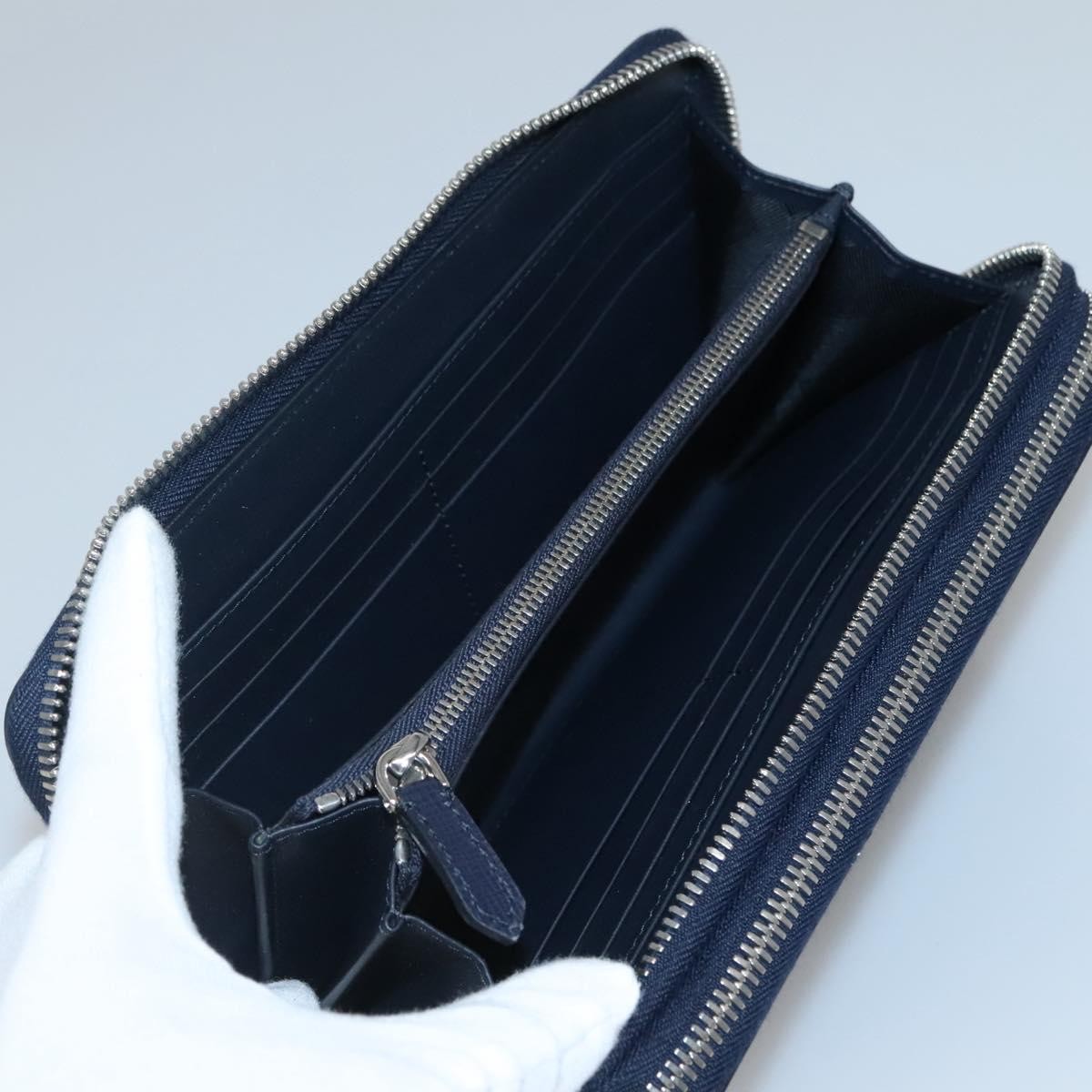 Burberry Reeves Double Zip Organizer Wallet Leather, NAVY, LEATHER, Wallets