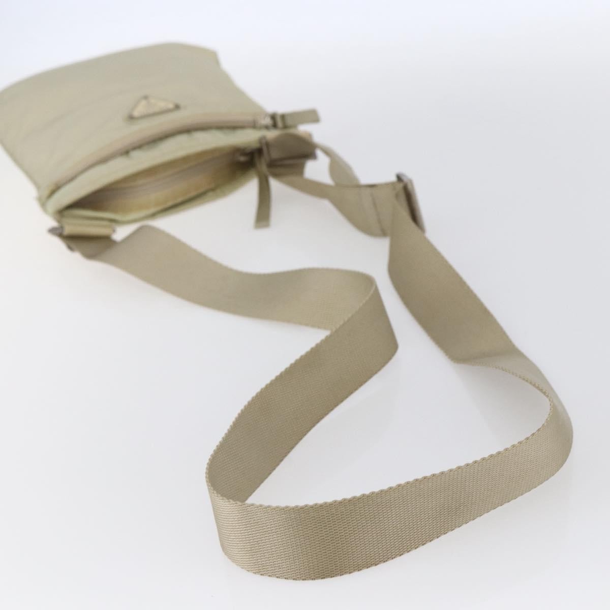 Prada Front Pocket Messenger Bag Tessuto, BEIGE, NYLON, Shoulder bag
