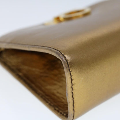 Salvatore Ferragamo Vintage Gancini Chain Shoulder Bag Leather, GOLD, LEATHER, Shoulder bag