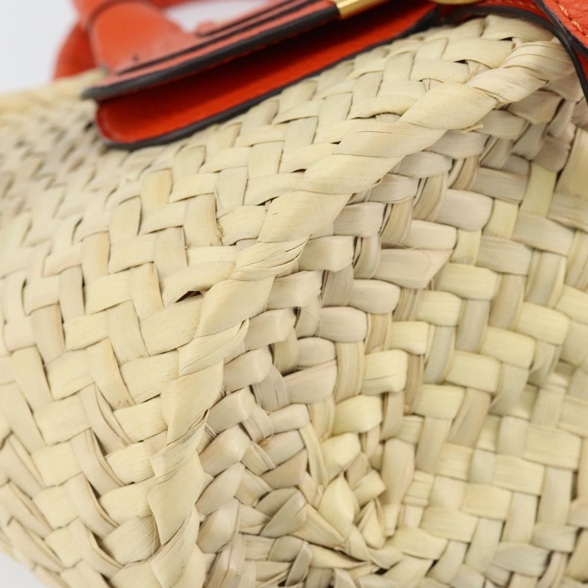 Chloe Marcie Basket Bag Raffia and Leather, BEIGE, WICKER, Handbag