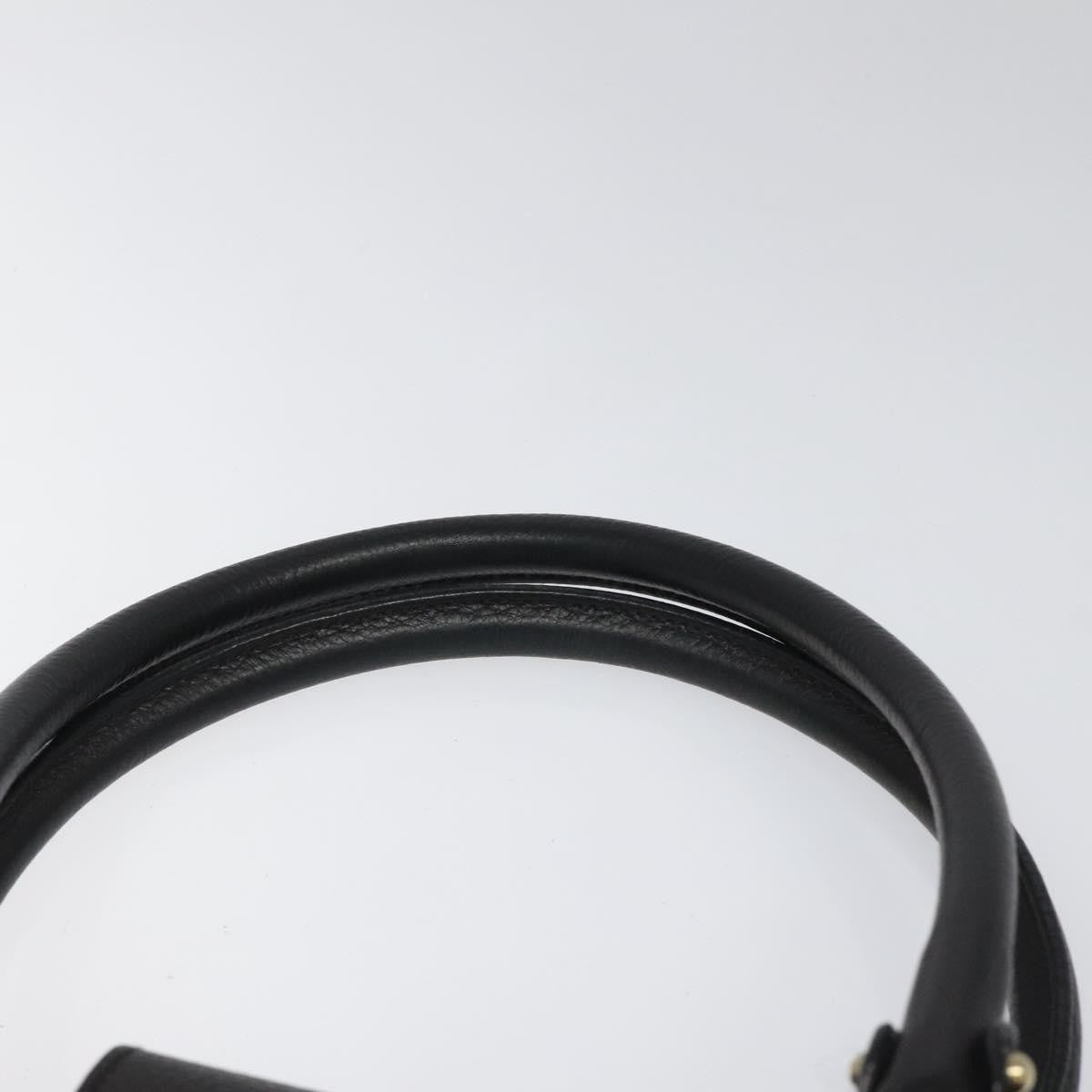 Salvatore Ferragamo Gancini handbag Leather, BLACK, LEATHER, Handbag