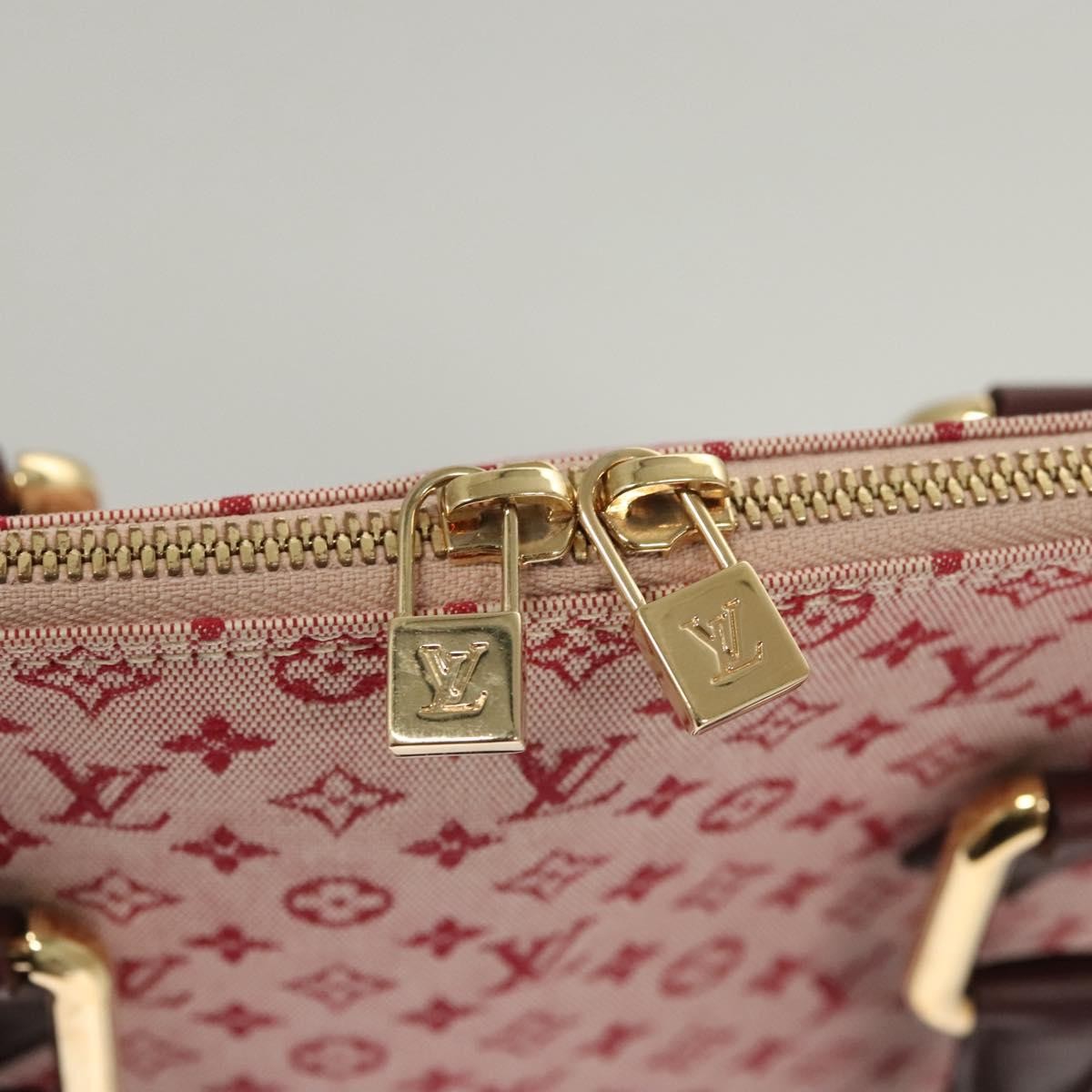 Louis Vuitton Alma Handbag Mini Lin, RED, CANVAS, Handbag