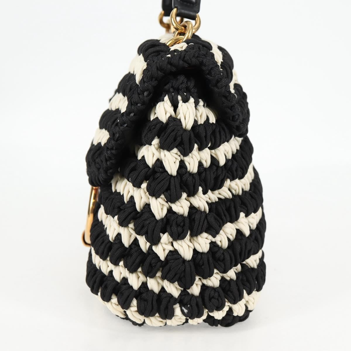 Salvatore Ferragamo Margot Satchel Braided Fabric, WHITE, POLYESTER, Handbag