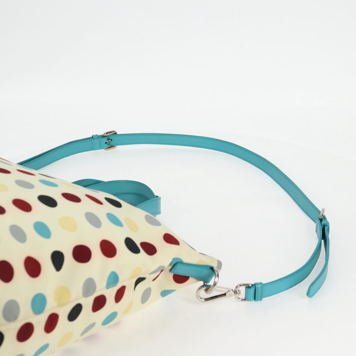 Prada Convertible Tote Printed Tessuto with Saffiano, WHITE, NYLON, Tote bag