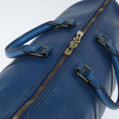 Louis Vuitton Keepall Bag Epi Leather, BLUE, LEATHER, Travel bag