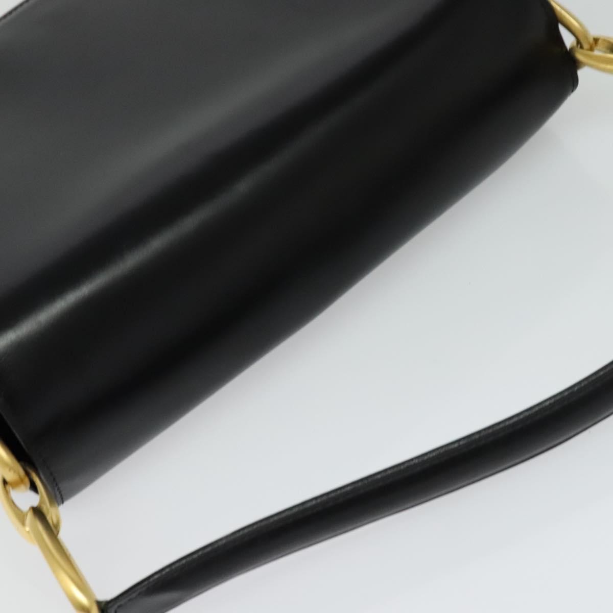 Celine Shoulder Bag Leather, BLACK, LEATHER, Shoulder bag