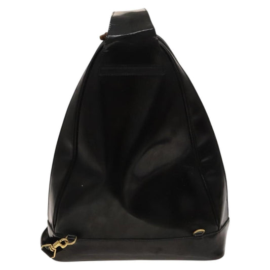 Gucci Vintage Bamboo Backpack Patent, Black, Patent Leather, Backpack