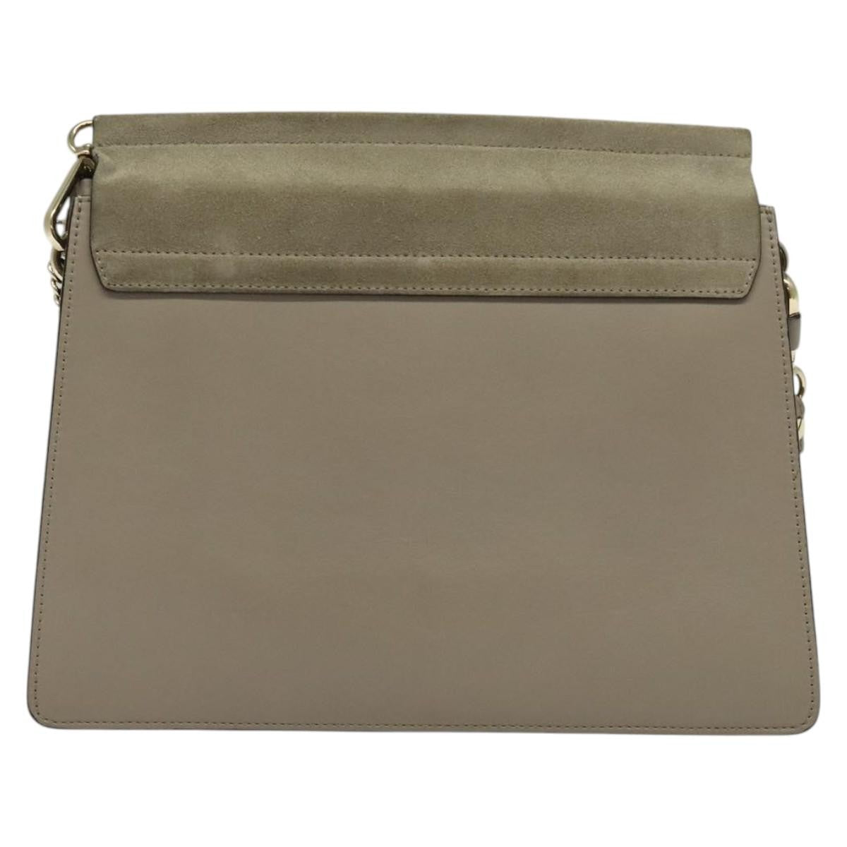 Chloe Faye Shoulder Bag Leather and Suede, GRAY, SUEDE, Shoulder bag