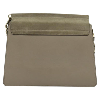 Chloe Faye Shoulder Bag Leather and Suede, GRAY, SUEDE, Shoulder bag