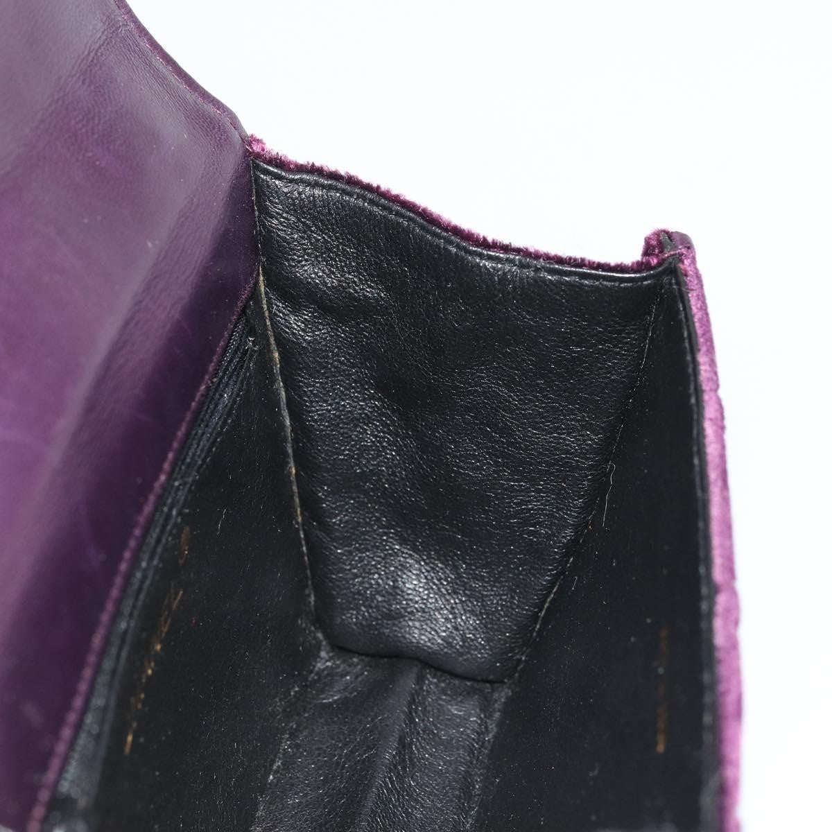 Chanel Wallet on Chain Quilted Velvet, Purple, Velvet, Handbag