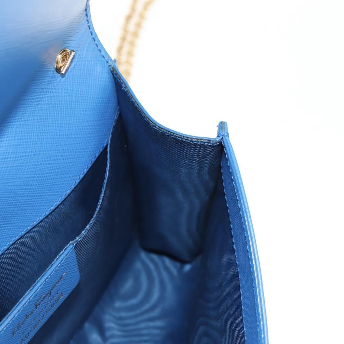 Salvatore Ferragamo Ginny Crossbody Bag Leather, BLUE, LEATHER, Shoulder bag