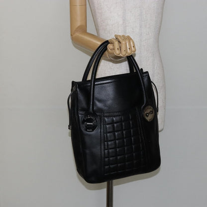Chanel Vintage Button Tote Quilted Caviar, BLACK, LEATHER, Tote bag