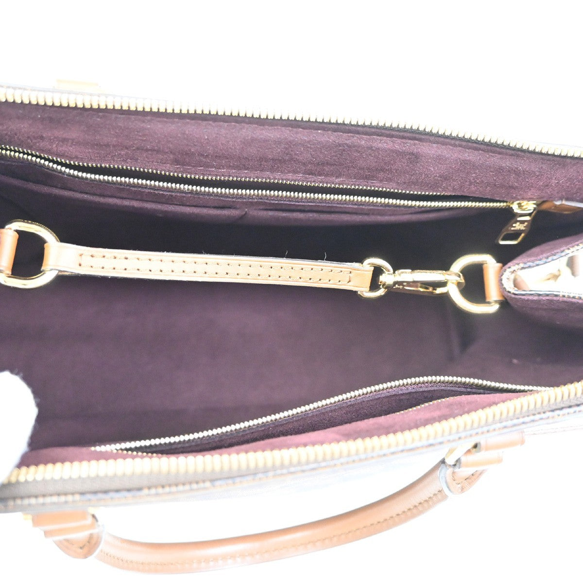 Louis Vuitton Greenwich Bag Damier, BROWN, LEATHER, Handbag