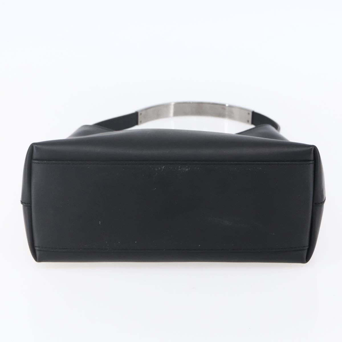 Gucci Metal Handle Hobo Leather, BLACK, LEATHER, Shoulder bag