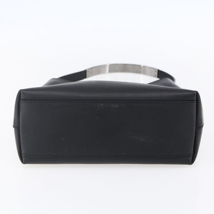 Gucci Metal Handle Hobo Leather, BLACK, LEATHER, Shoulder bag