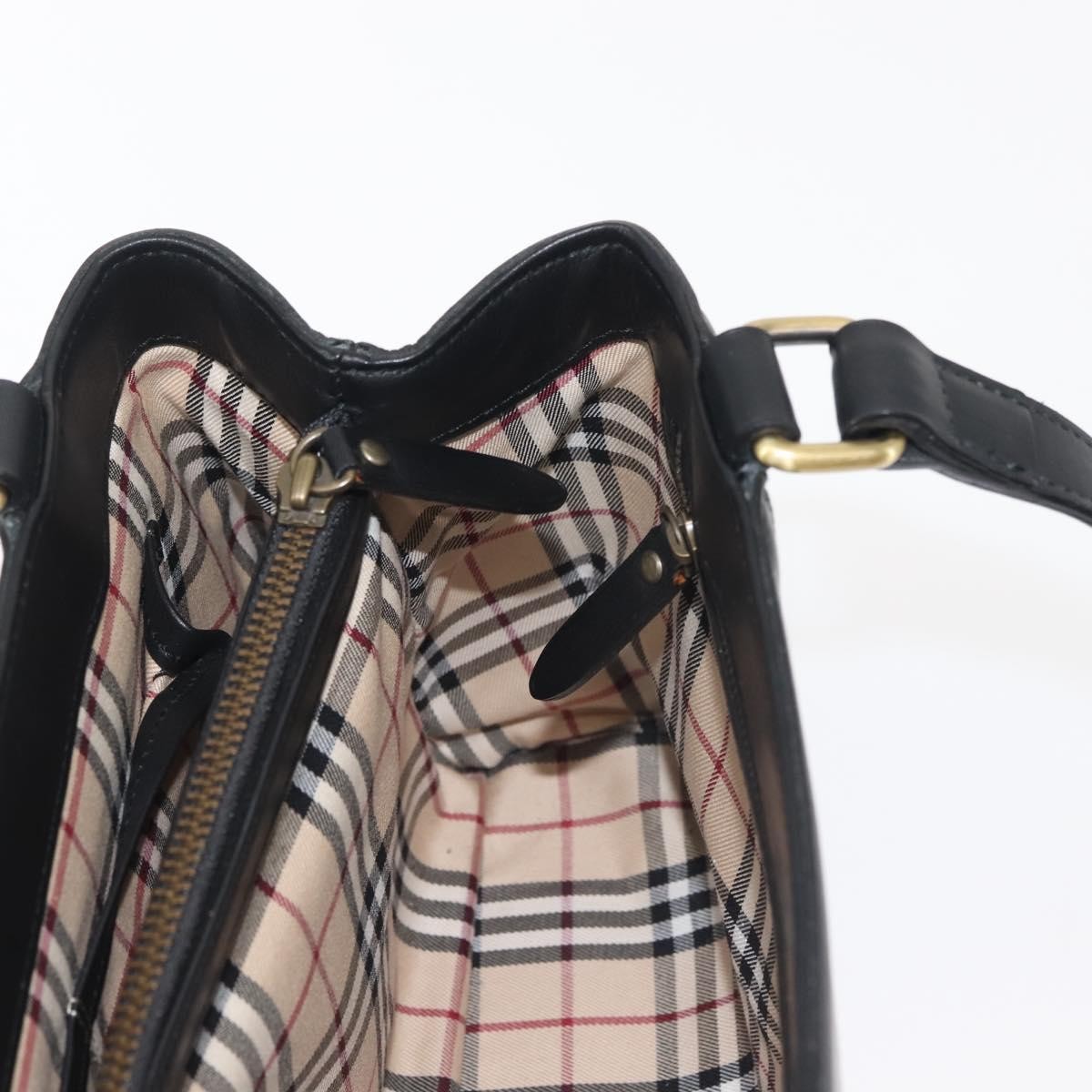 Burberry Vintage Tote Leather, BLACK, LEATHER, Tote bag