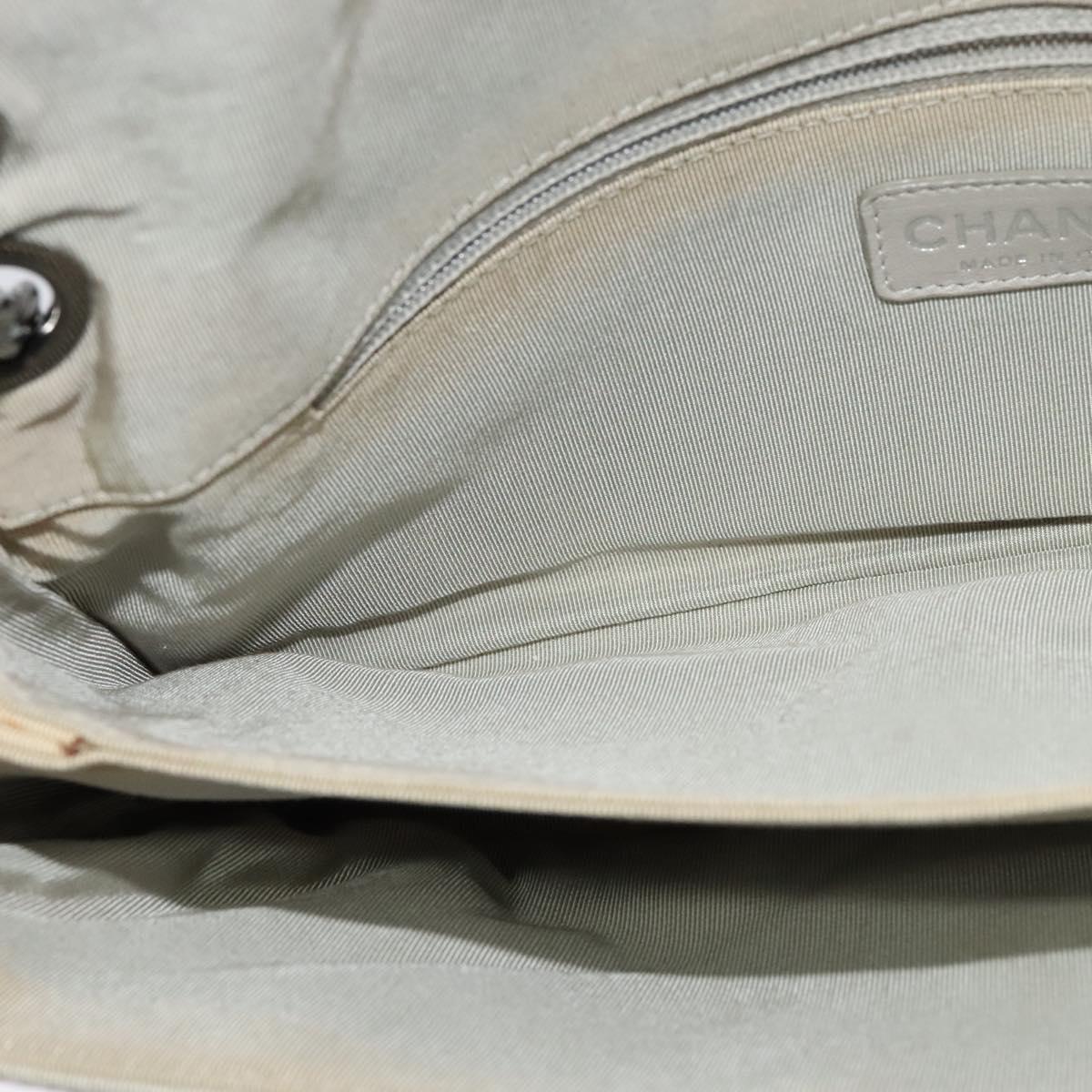 Chanel Mademoiselle Lock Chain Flap Bag Grosgrain, GRAY, NYLON, Handbag