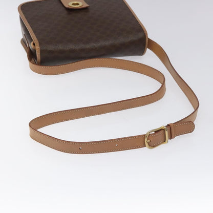 Celine Macadam Shoulder Bag PVC Leather, BROWN, CANVAS, Shoulder bag