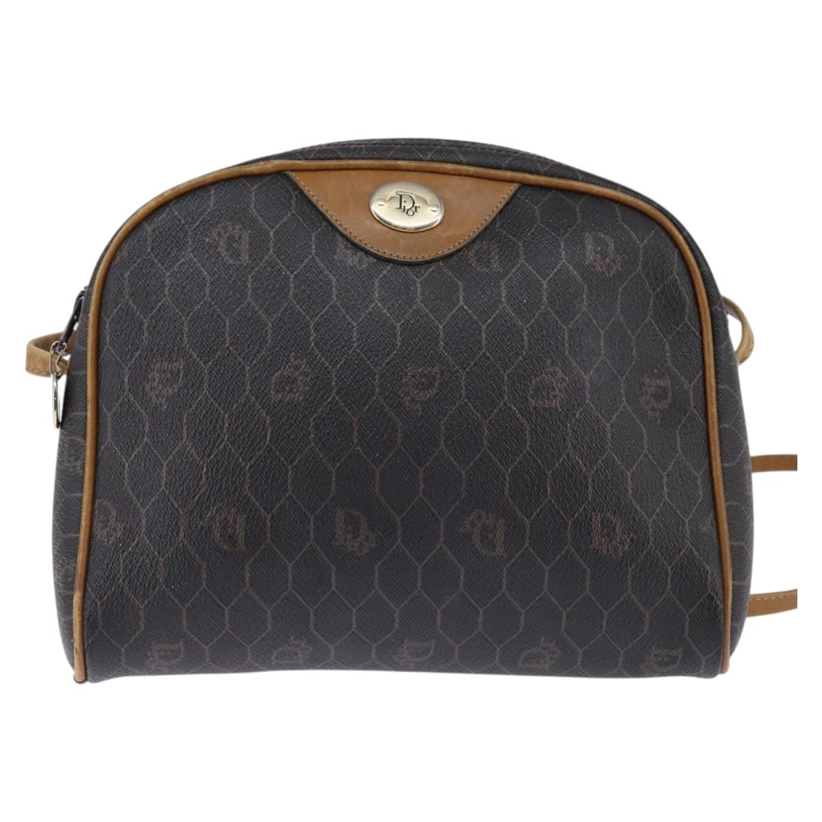 Christian Dior Vintage Honeycomb Shoulder Bag Canvas, BLACK, CANVAS, Shoulder bag