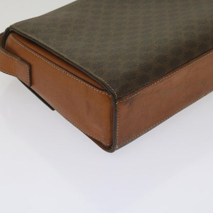 Celine Vintage Macadam Shoulder Bag Canvas and Leather, BROWN, CANVAS, Shoulder bag