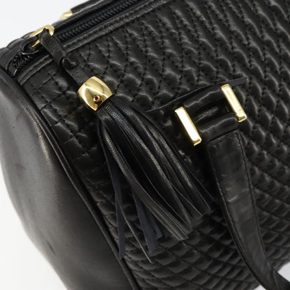 Bally Vintage Handbag Quilted Leather, BLACK, LEATHER, Handbag
