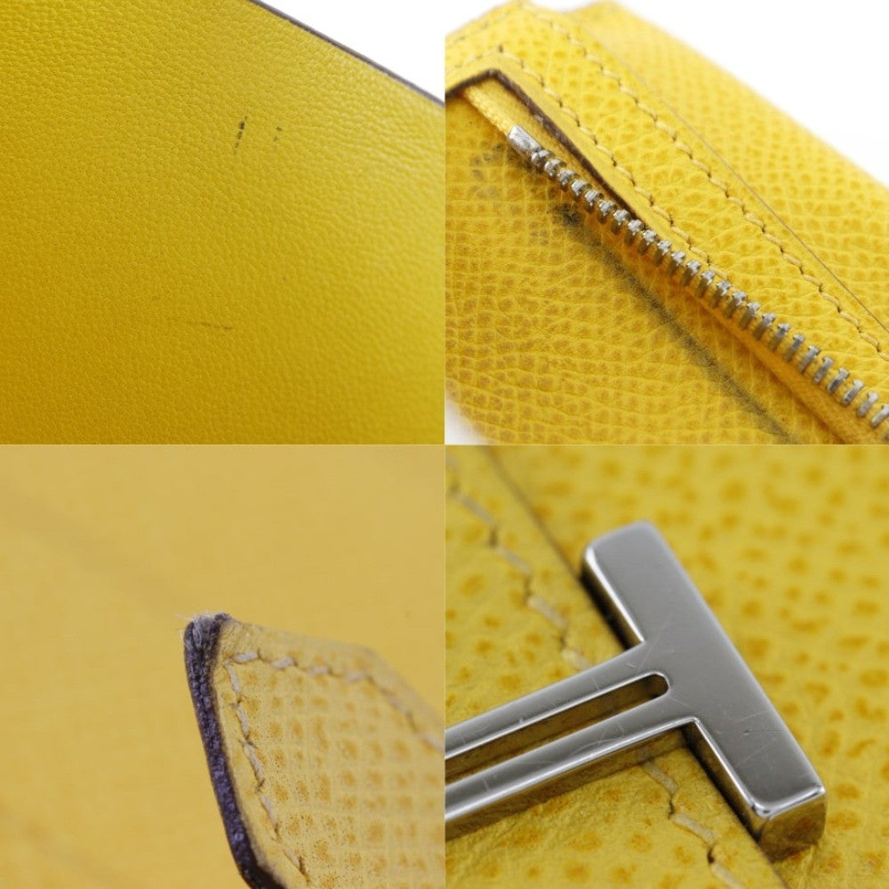 Hermes Bearn Wallet Epsom, YELLOW, LEATHER, Wallets
