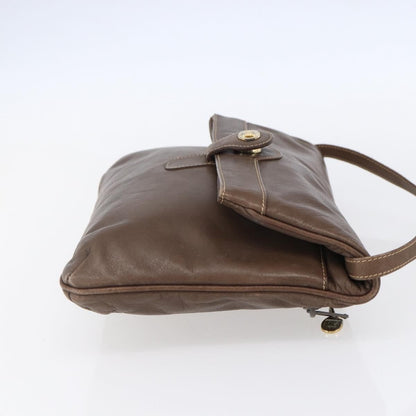 Celine Vintage Shoulder Bag Leather, BROWN, LEATHER, Shoulder bag