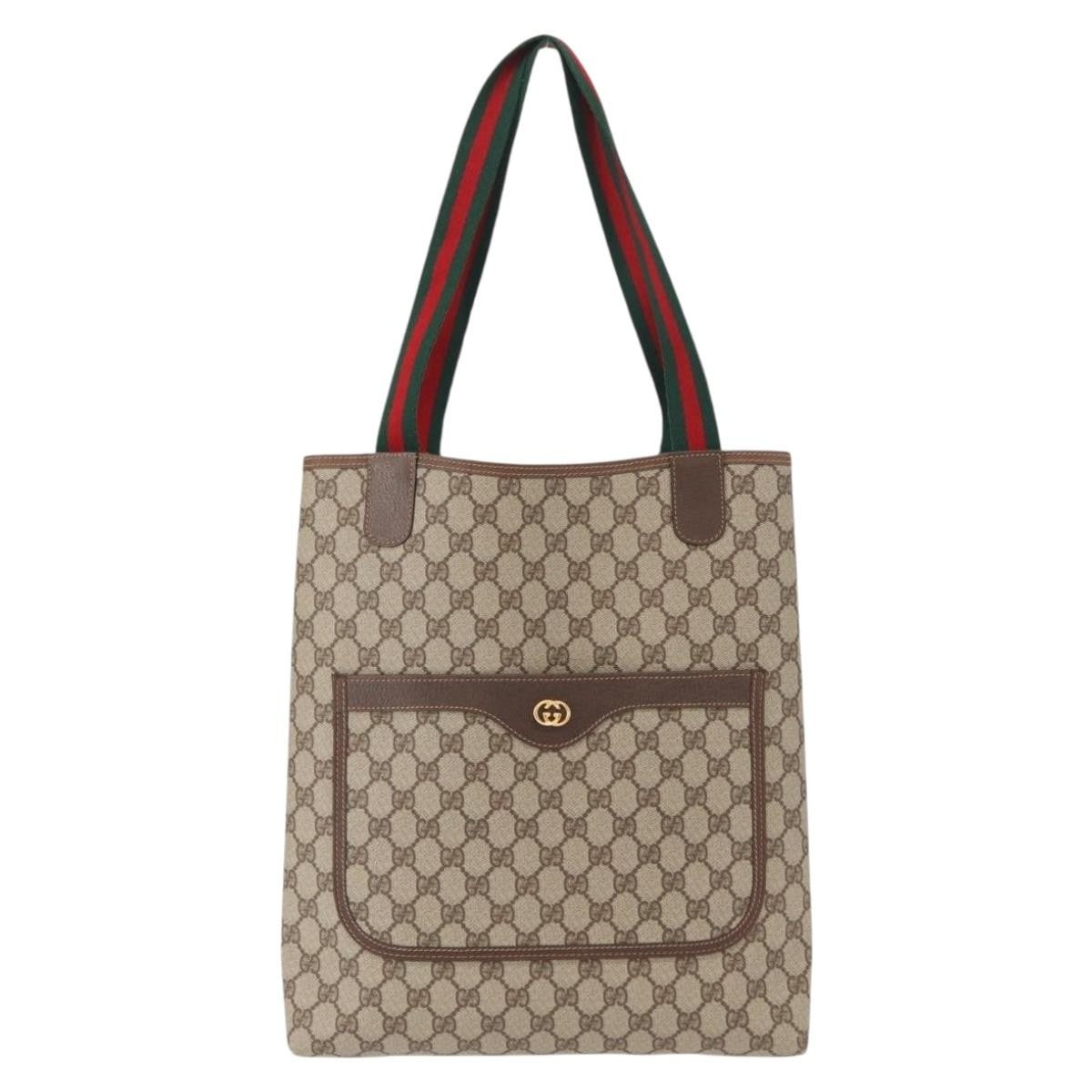 Gucci Sherry Line Tote Canvas, BEIGE, PVC, Tote bag
