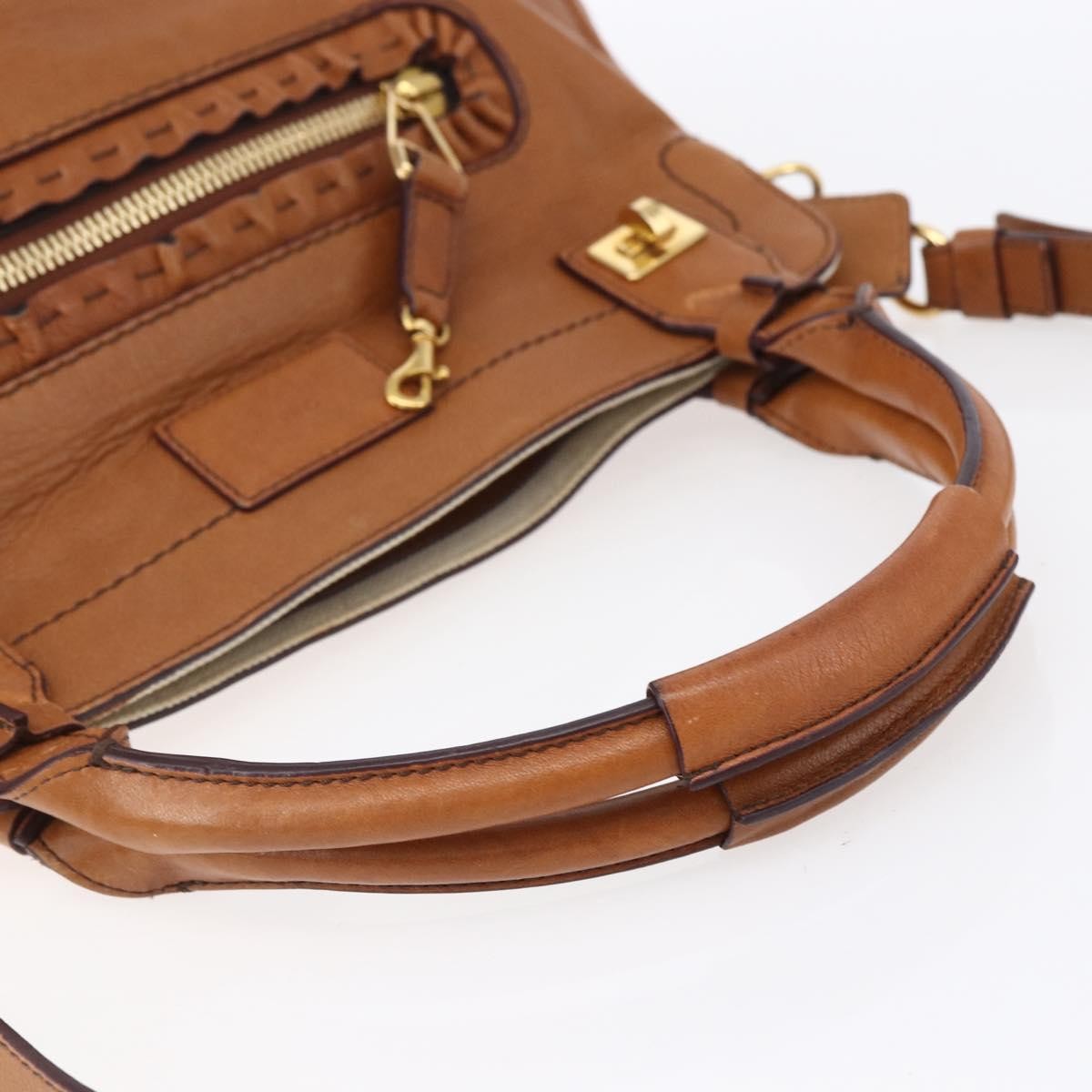 Chloe Margaret Handbag Leather, BROWN, LEATHER, Handbag