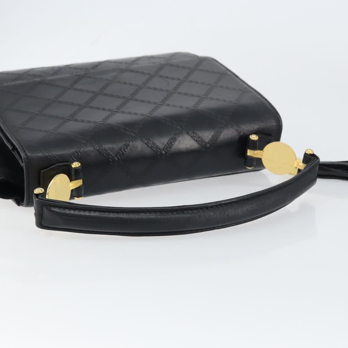 Versace Vintage Handbag Leather, BLACK, LEATHER, Handbag
