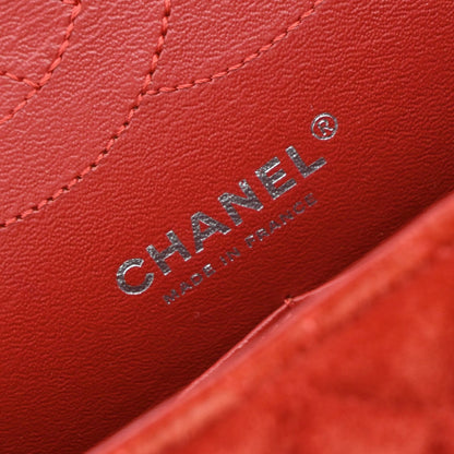 Chanel Reissue 2.55 Flap Bag Quilted Suede with Metallic Calfskin, RED, SUEDE, Shoulder bag