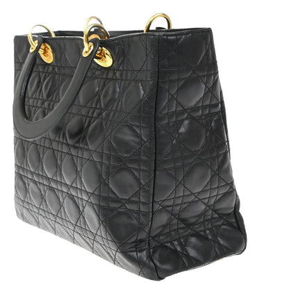 Christian Dior Vintage Lady Dior Bag Cannage Quilt Lambskin, BLACK, LEATHER, Handbag