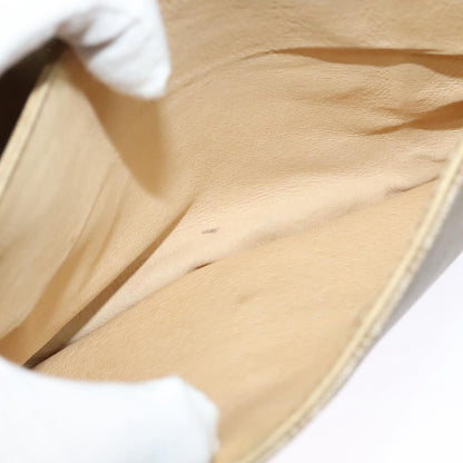 Celine Vintage Macadam Shoulder Bag Canvas and Leather, BEIGE, CANVAS, Shoulder bag