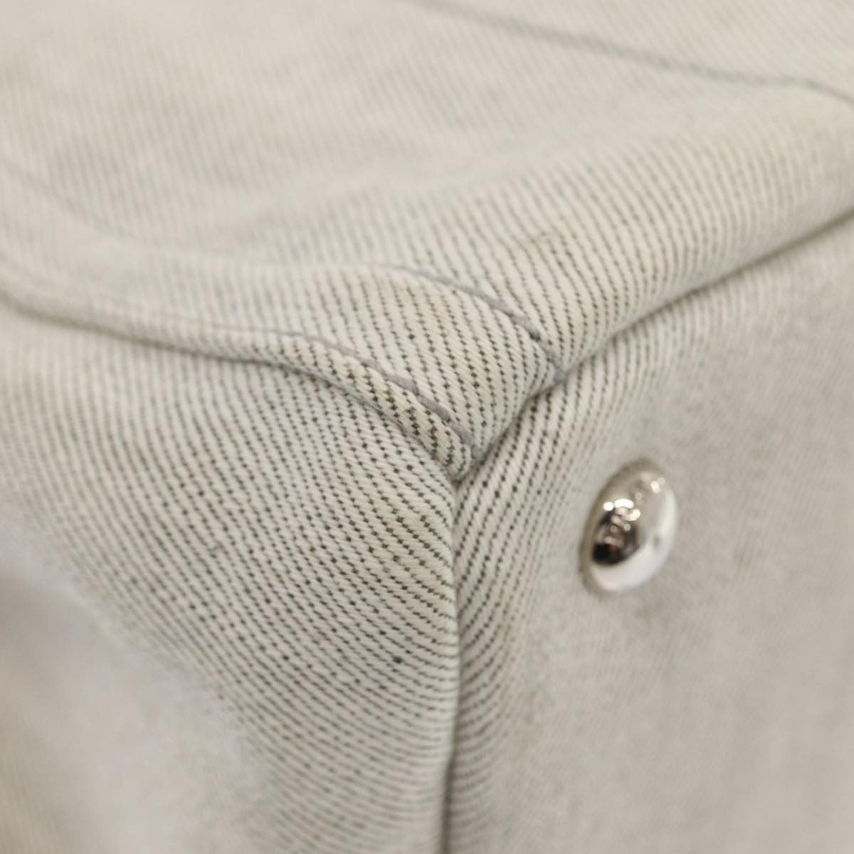 Prada Canapa Tote Rhinestone Embellished Canvas, GRAY, CANVAS, Tote bag